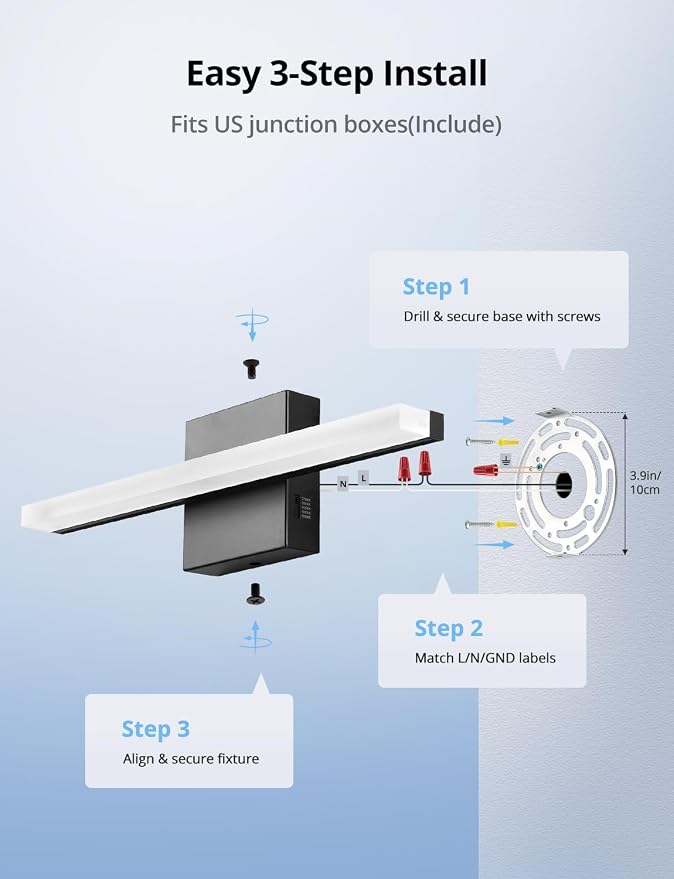 Combuh Modern Bathroom Light Fixtures Above Mirror Small Vanity Lighting Bar - Image 7