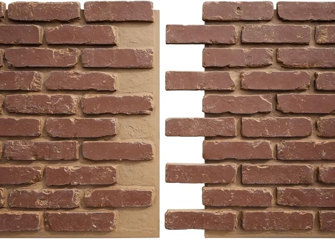 EverStone Aged Brick Faux Brick Panel, 46 7/8"W x 27"H x 1 1/4"D, Cabernet Color - Image 8