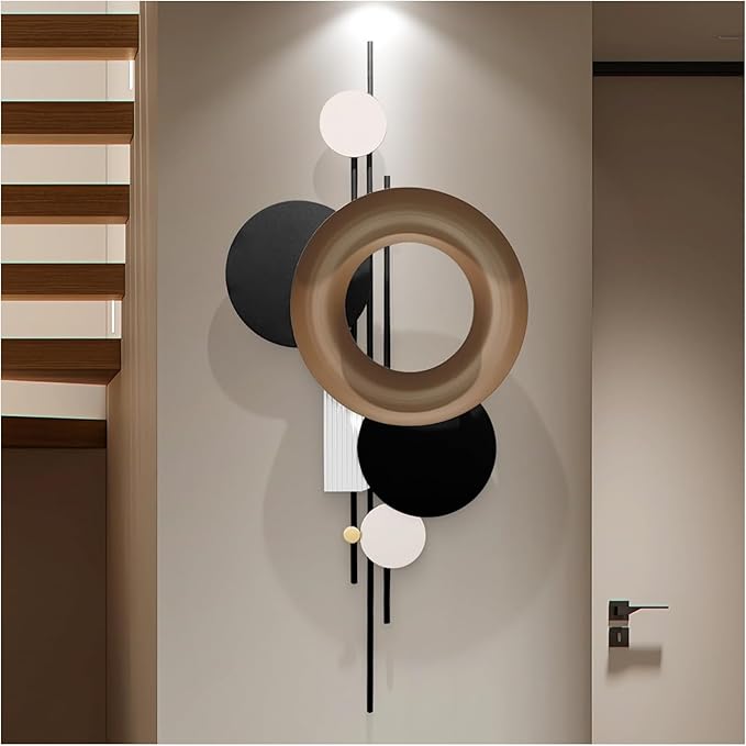 HEBOIX Modern Geometric Large Metal Wall Art 3D Wall Sculptures Handmade Wall by HEBOIXHOMEDECOR