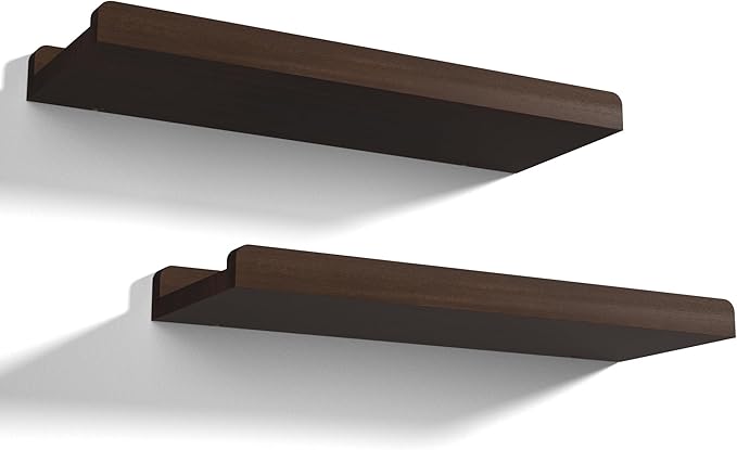 Love-KANKEI Floating Shelves Wall Mounted Set of 2, 17 Inch Rustic Wood Wall by Love-KANKEI