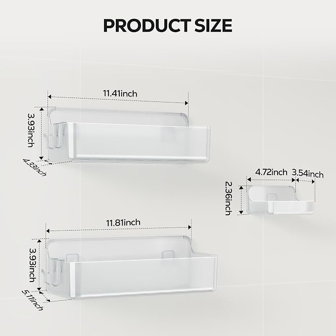 Nieifi Adhesive Wall Shelf, Shower Shelves, Shower Organizer - Image 2