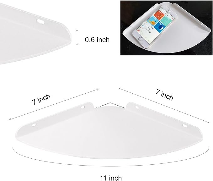 Small Floating Corner Shelves Metal Corner Wall Mounted Shelf Curved Corner - Image 2