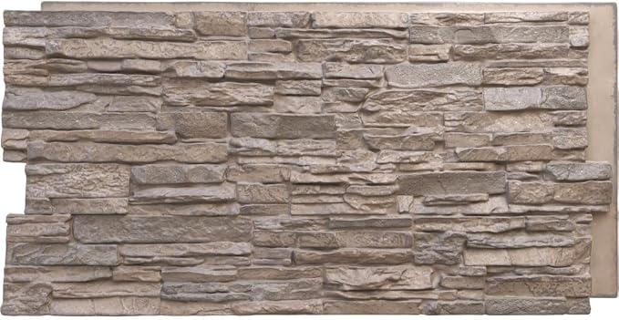 EverStone Canyon Ridge Faux Stone Panel, 45 3/4"W x 24 1/2"H x 1 1/4"D by EkenaMillwork