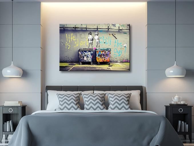 Wieco Art Large Gallery Wrapped Canvas Prints Life is Short Chill the Duck Out - Image 2