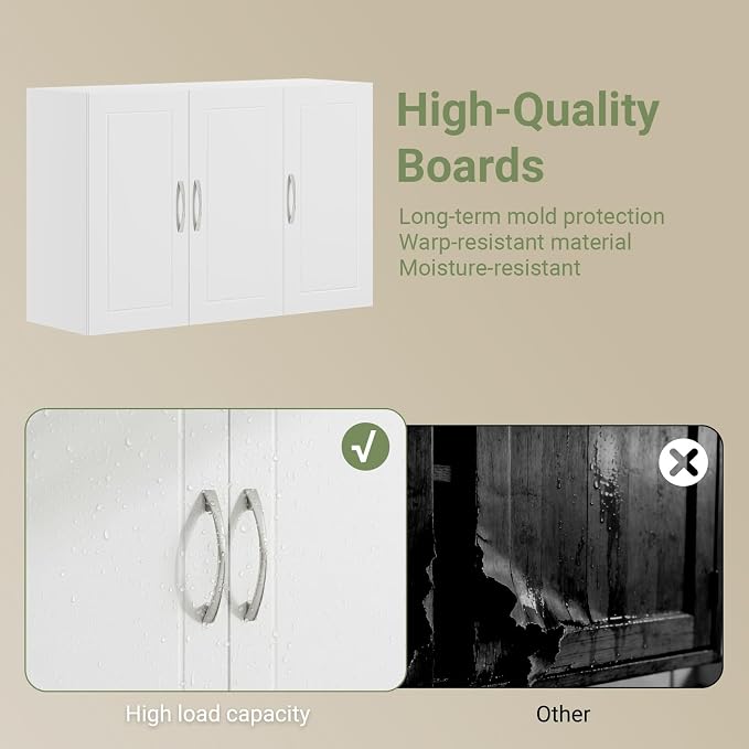 SoBuy Wall Cabinet Laundry Room, Medicine Cabinet - Image 6