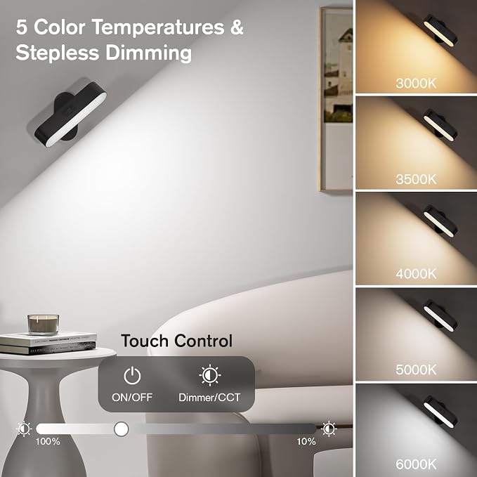 Hensam Wireless Battery Operated Wall Sconces - Image 3