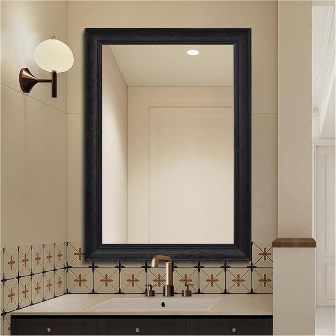 30" x 36" Rustic Wooden Framed Wall Mirror by nolsia