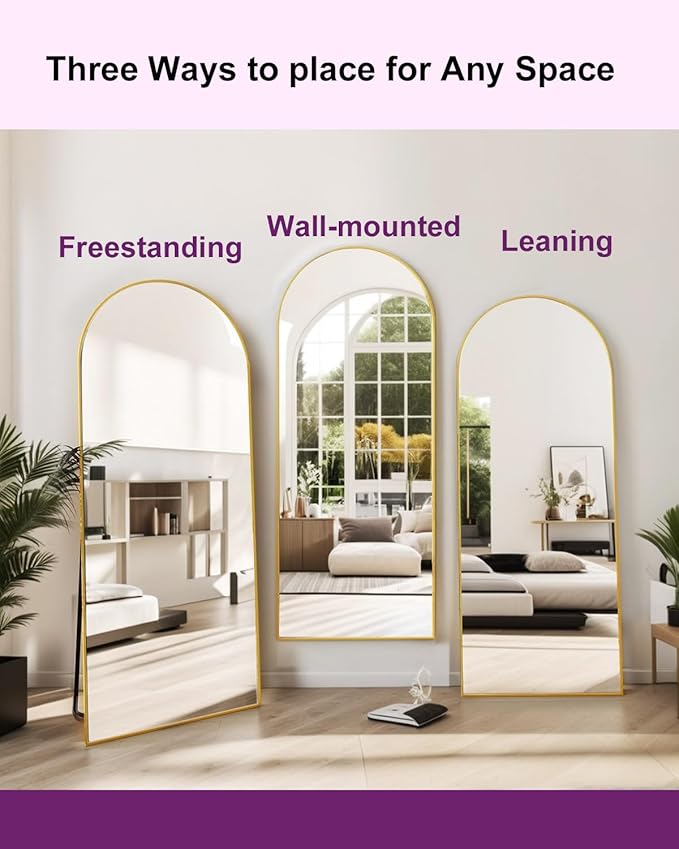 DMWOODFL 71"x26" Arched Full-Length Mirror - Image 5