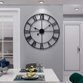 LEIKE Large Wall Clock, Non Ticking, Battery-Operated, Rustic Round Modern by LEIKEWALLCLOCK