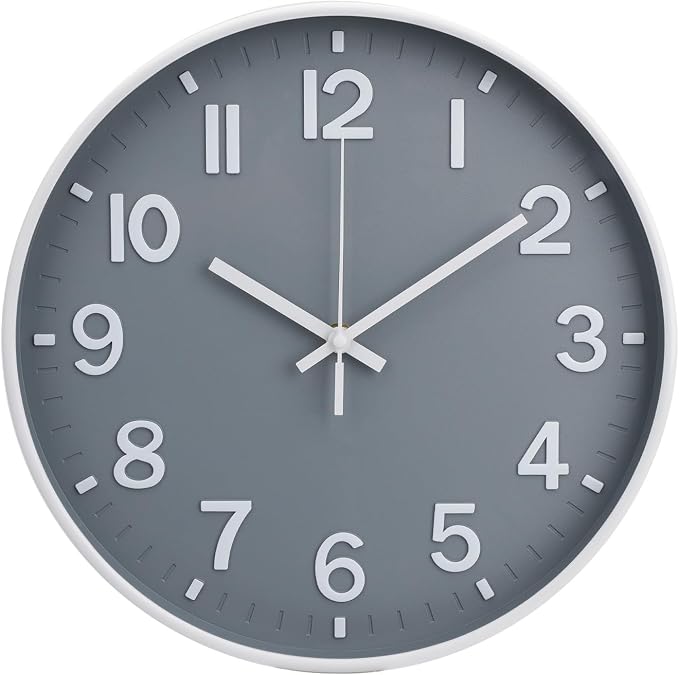 Wall Clock Modern Simple Quartz Decorative Clock Non-Ticking Silent Battery by BAKBRAND