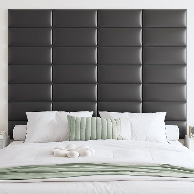 IFNOW Wall Mounted Upholstered Headboard Full, 3D Peel and Stick Soundproof by IFNOW