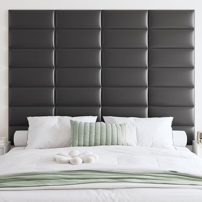 IFNOW Wall Mounted Upholstered Headboard King, 12 Panels 3D Peel and Stick by IFNOW