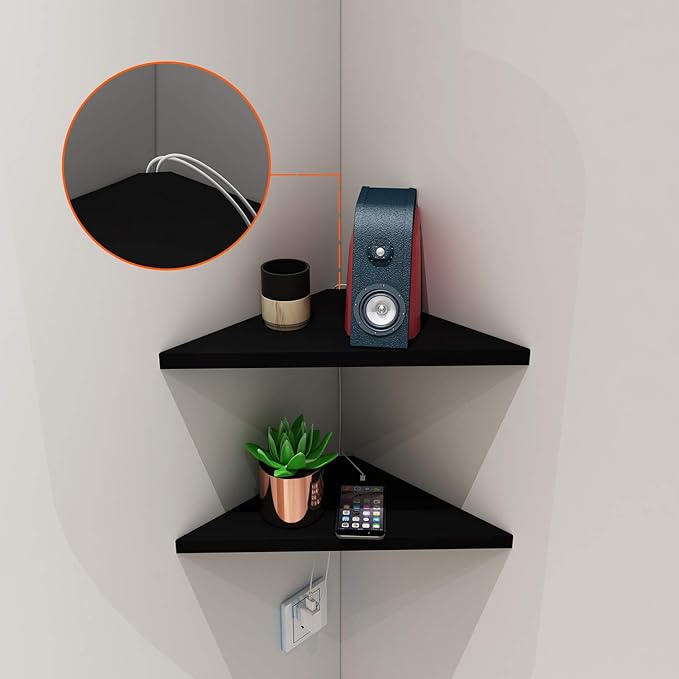 evron Corner Mounting Shelf Set of 2 – Easy to Install Floating Wall Shelves - Image 6