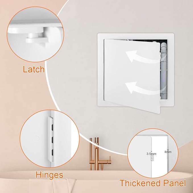 Suteck 18 x 18 Inch White Access Doors, Reinforced Hinged Access Panel - Image 5