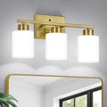 FonmYim Brushed Gold Bathroom Light Fixtures, 3-Light Modern Vanity Light Over by FonmYim
