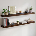 Homeforia 48 inch Walnut Floating Shelf, High End Solid Real Wood Large 48inch by Homeforia