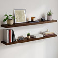 Homeforia 48 inch Walnut Floating Shelf, High End Solid Real Wood Large 48inch by Homeforia