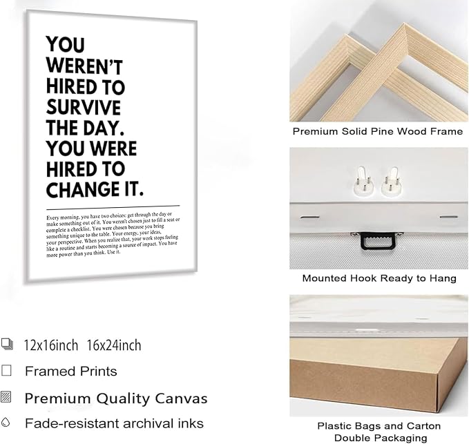 You Were Hired to Change It Motivational canvas Wall Art Empowering Quote wall - Image 5