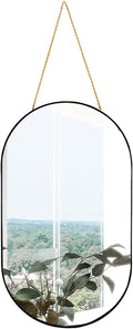 9.2x15.9 inch Black Mirror Oval, Wall Mirror Door Mirror PVC Plastic Frame by Unknown