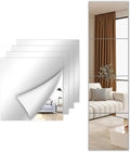 Stick on Small Mirror for Wall Decor, 4 Pack 13.8”x13.8” Acrylic Mirror Tiles by SAFEE+MRROR
