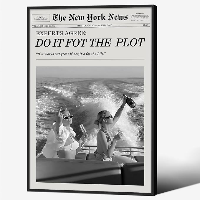 Black and White Fashion Hot Girl Poster Fun Do It by Unknown
