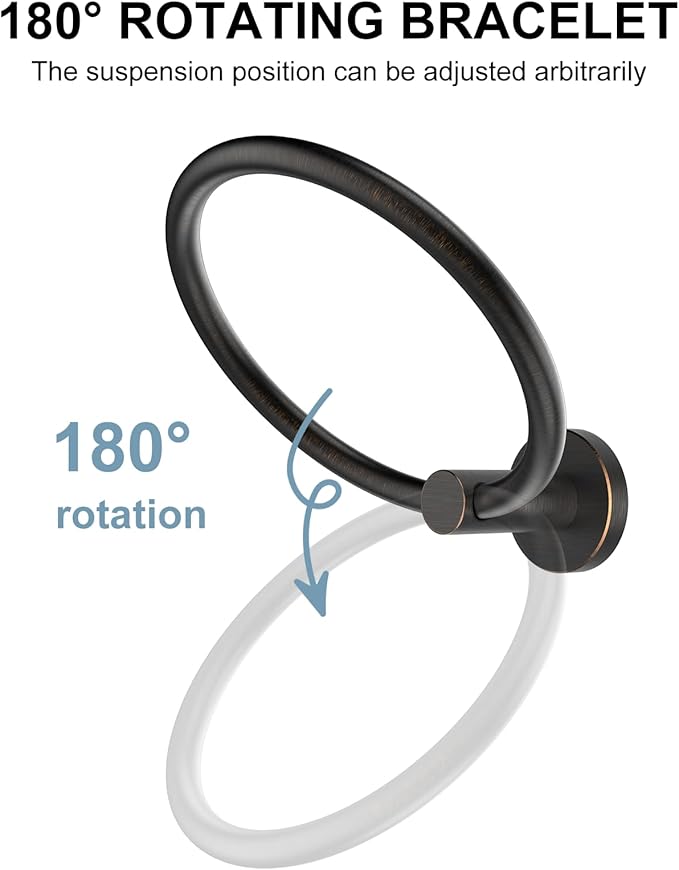SetSail Towel Holder for Bathroom Wall Screw-in Towel Ring Stainless Steel Hand - Image 3