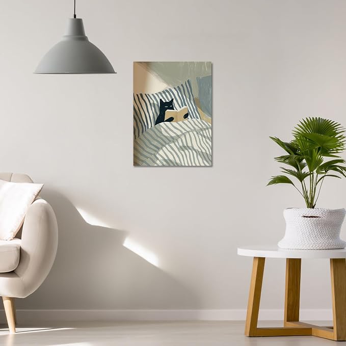 ALMLZL Funny Reading Cat Wall Art Motivational Animal Reading Canvas Poster - Image 4