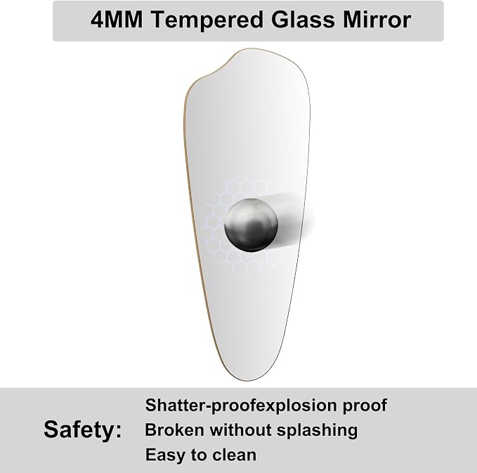 Irregular Wall Mirror Asymmetrical Mirror, Decorative Modern Mirror, Tempered - Image 7