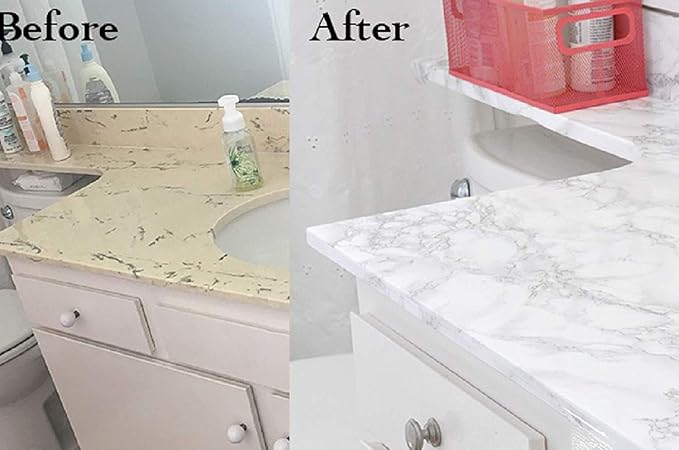 practicalWs Marble Wallpaper Granite White and Grey Paper Roll 23.6" x 118" - Image 8