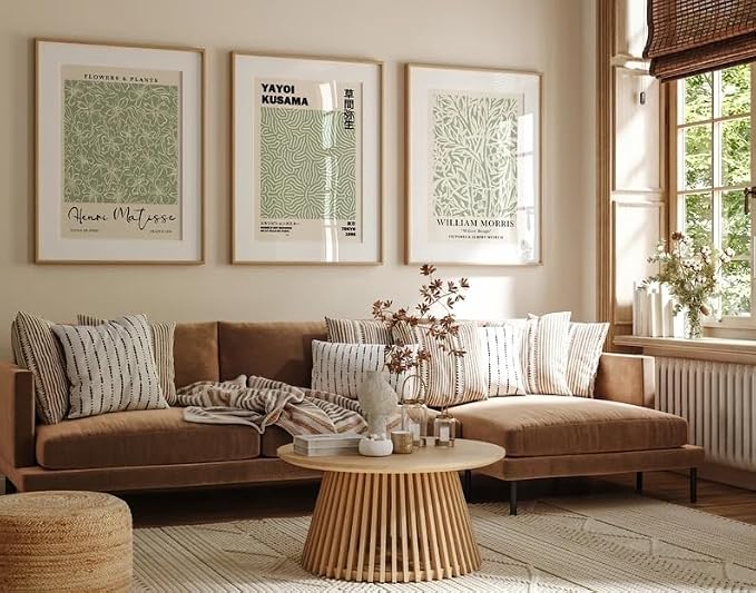 HesenDot Matisse Sage Green Wall Art Set of 3, William Morris Wall Art Decor - Image 9