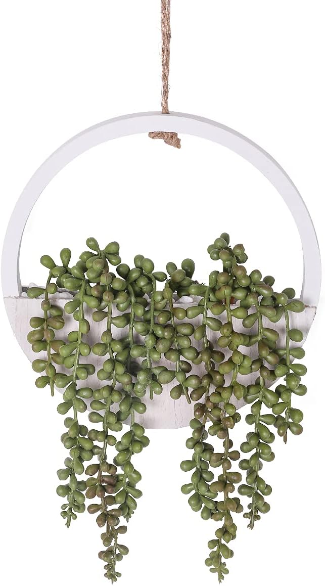 Floweroyal Artificial Succulents Hanging Plants 12.2'' Fake String of Pearls in by FloweroyalCrafts