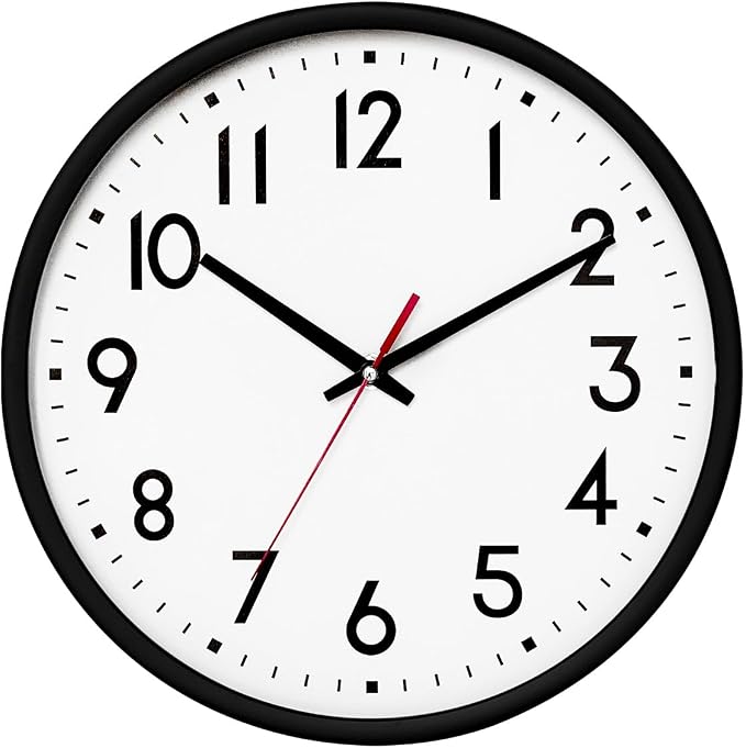 HZDHCLH Wall Clock Black, Silent Wall Clocks Battery Operated 10 Inch Modern by HZDHCLH