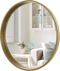 WallBeyond Round Mirror with Wood Frame by WallBeyond