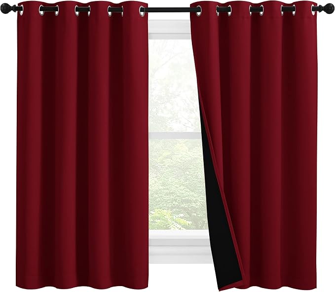 NICETOWN Kitchen Full Blackout Curtain Panels, Super Thick and Soft Insulated by NICETOWN