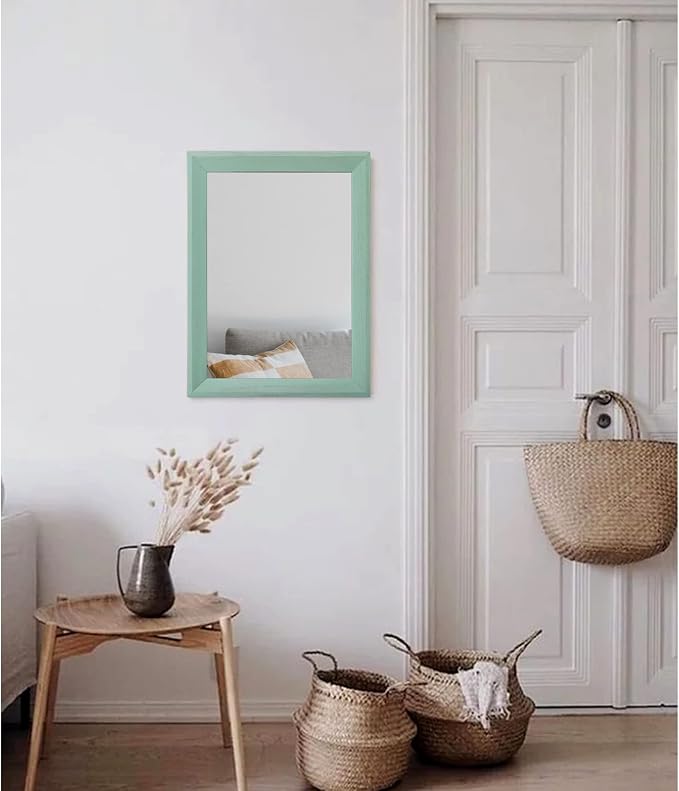 AAZZKANG Wood Framed Mirror Rectangle Modern Farmhouse Wall Mirrors Decor - Image 5