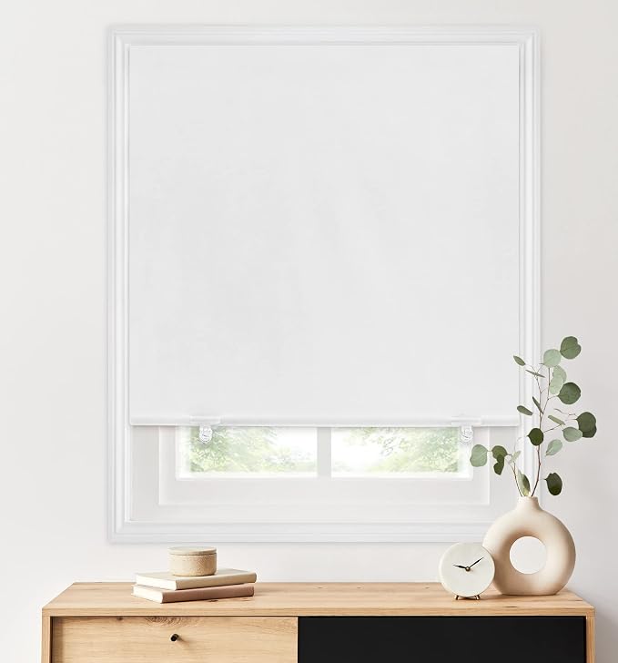 LazBlinds 100% Blackout Roller Shades, No Tools No Drill Cordless Blinds by LazBlinds