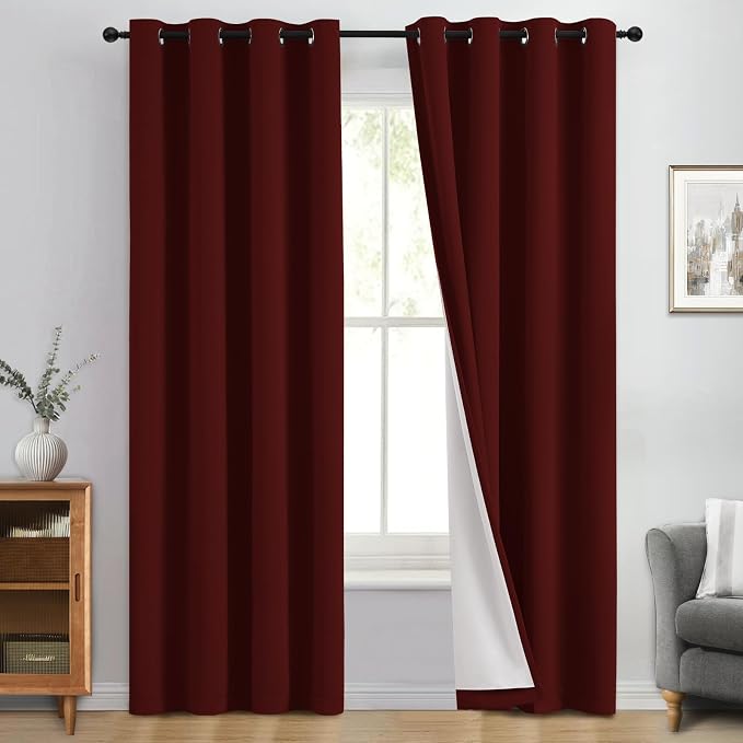Yakamok 100% Blackout Curtain Panels 84 inches Cold and Light Blocking Drapes by Yakamok