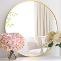 Circle Gold Mirror, Round Mirror 20 inch, Circle Wall Mirror Metal Frame by Mfring