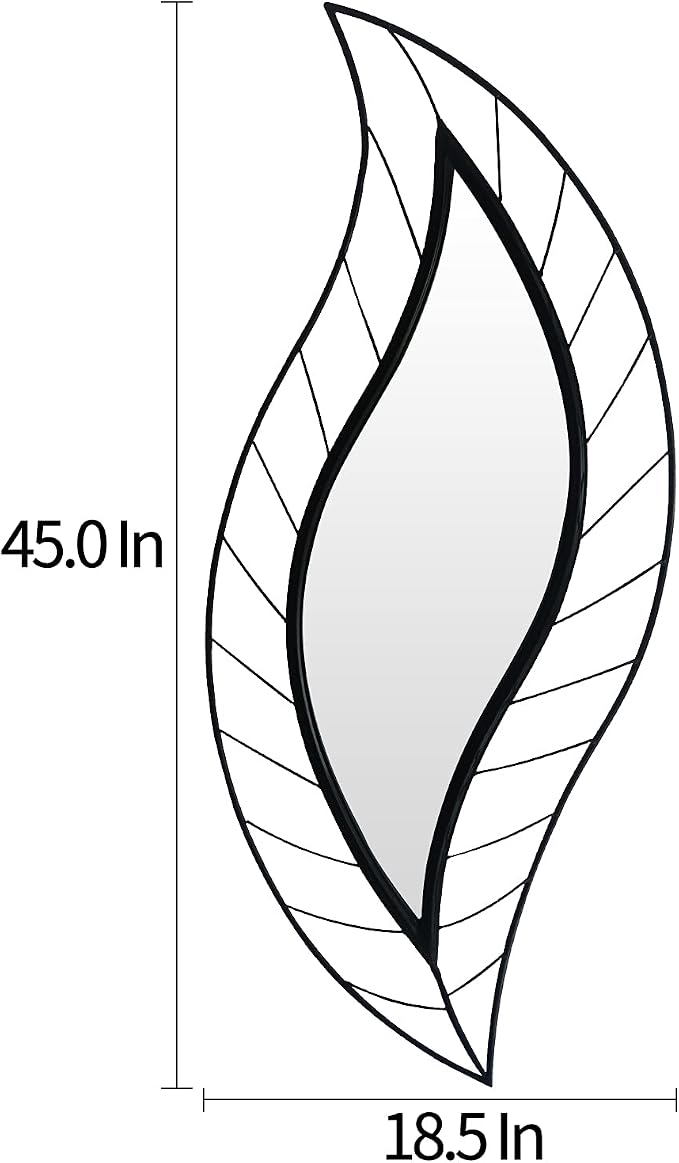 ironsmithn Decorative Wall Mirror, Leaf Teardrop Mirror - Image 2