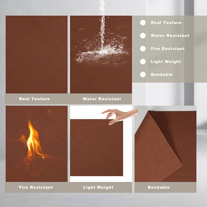 3D Wall Panels - 4PCS 47.2"x23.6" Faux Stone Wall Covering - MCM Modified Clay - Image 7