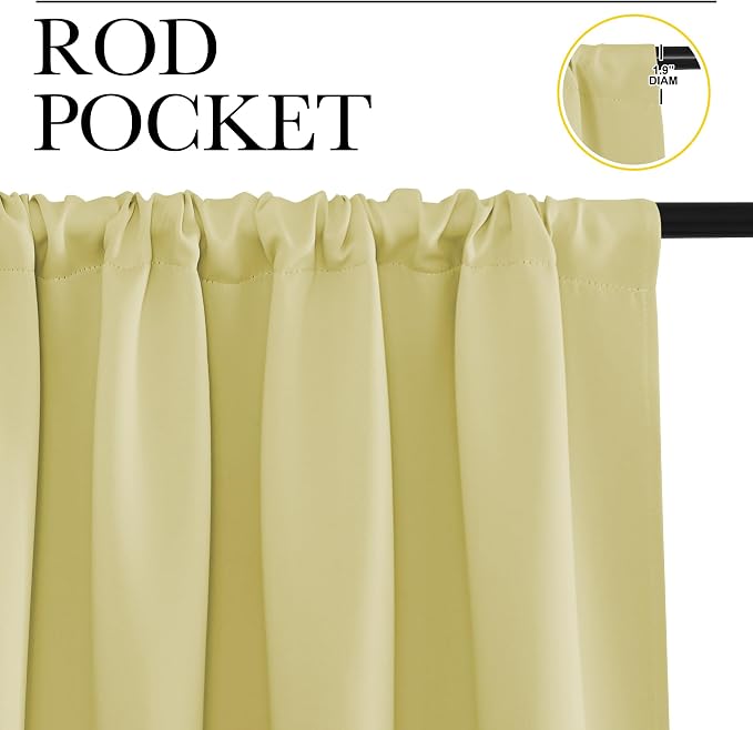 NICETOWN RV Bunk Curtains, Paler Yellow, 2 Panels, W42 x L30 -Inch, Kitchen - Image 2