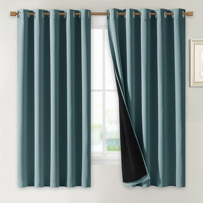 NICETOWN 100% Blackout Lined Curtains, 2 Thick Layers Completely Blackout by NICETOWN