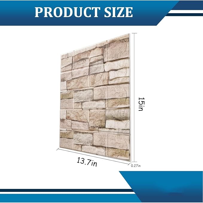 40 PCS 3D Wall Panels Peel and Stick Faux Foam 15"*13.7" White Brick Wallpaper - Image 2