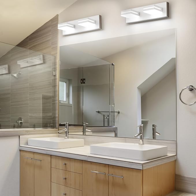 SineRise LED Modern Bathroom Vanity Light Fixtures, Matte White Modern Acrylic - Image 5