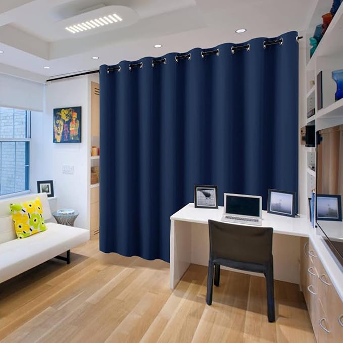 RYB HOME Room Divider Curtains, Triple Weave Heavy Duty Blackout Drapes - Image 2