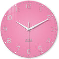 XNM Round Small Wall Clocks Battery Operated 12 Inch Pink Wall Clock by XNMwallclock