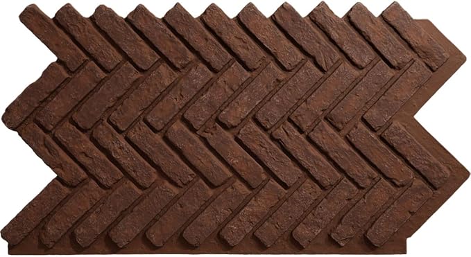 EverStone Herringbone Faux Brick Panel, 46 1/2"W x 25 1/4"H x 1"D, Pizzeria by EkenaMillwork