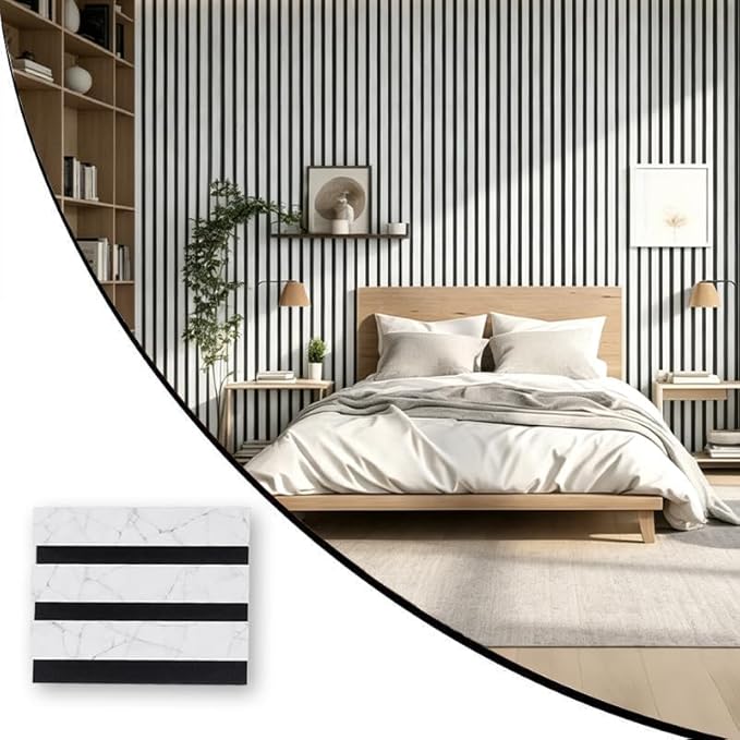 Wood Slat Acoustic Panels, 4.7"x5.9" 3D Wall Panels, Modern Fluted Sound by TREKATLAUTO