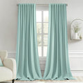 MIULEE Aqua Back Tab Blackout Curtain 96 Inch Long 2 Panels Set by MIULEE