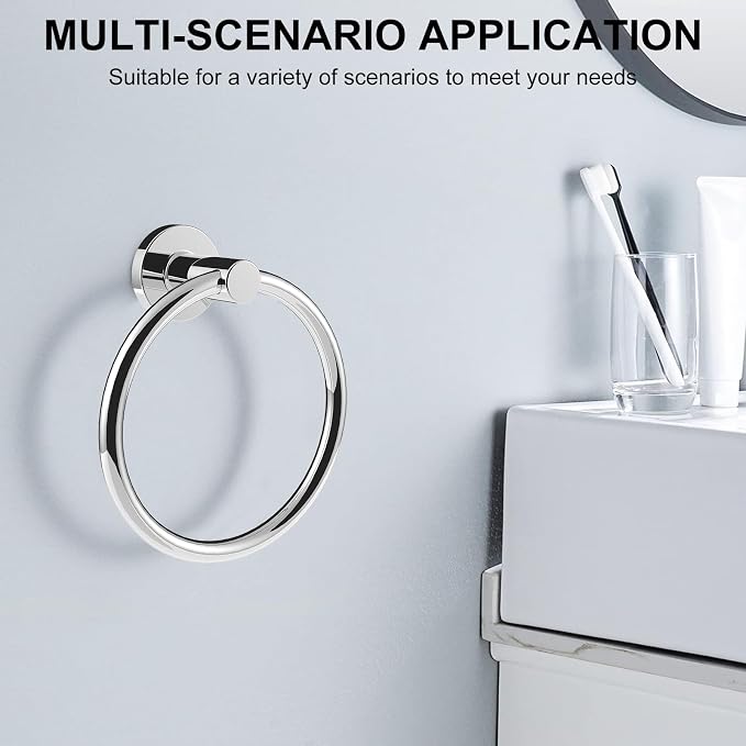 SetSail Towel Holder for Bathroom Wall Stainless Steel Hand Towel Ring Heavy - Image 7